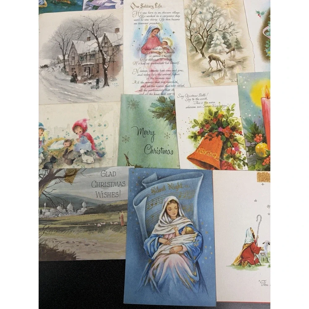 Vintage Retro Christmas Cards Fronts ONLY 1950s 1960s Scrapbooking Crafts 50+